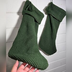 My Texas Home Christmas Knit Green Stockings set of 2